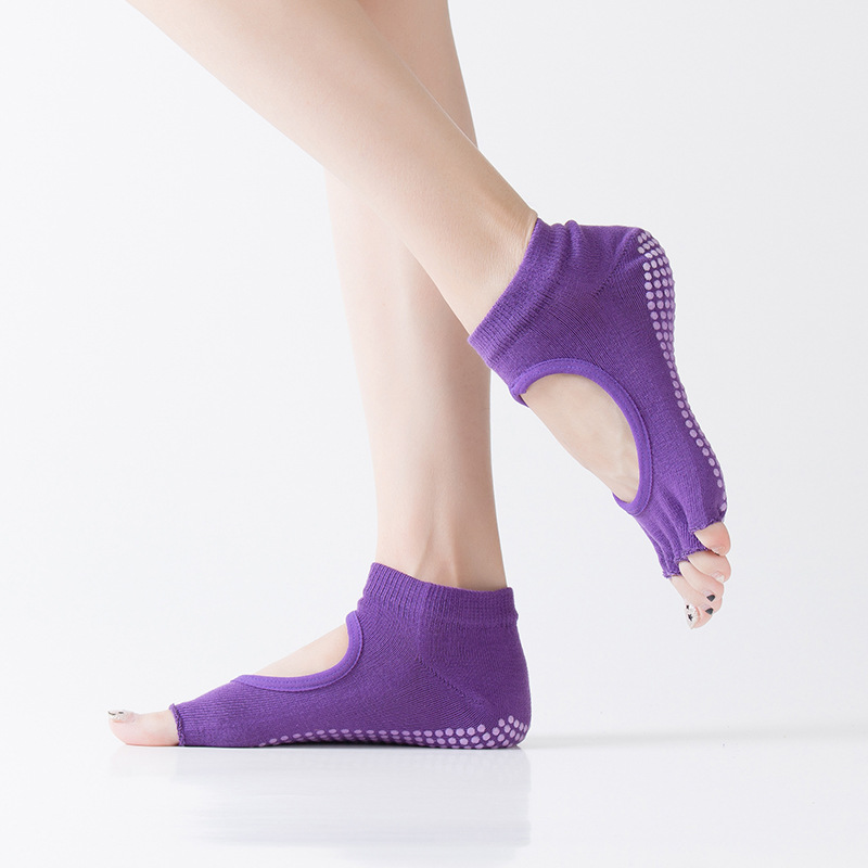 Yoga Fitness Workout - Women Five Toe Backless Pilates Socks