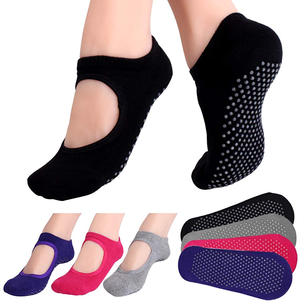 Yoga Fitness Workout - Backless Non-slip Fitness Pilates Socks Cotton