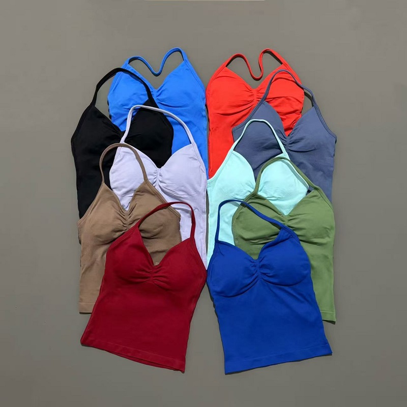 Yoga Fitness Matte - Gym Sports Tops Women Seamless Yoga