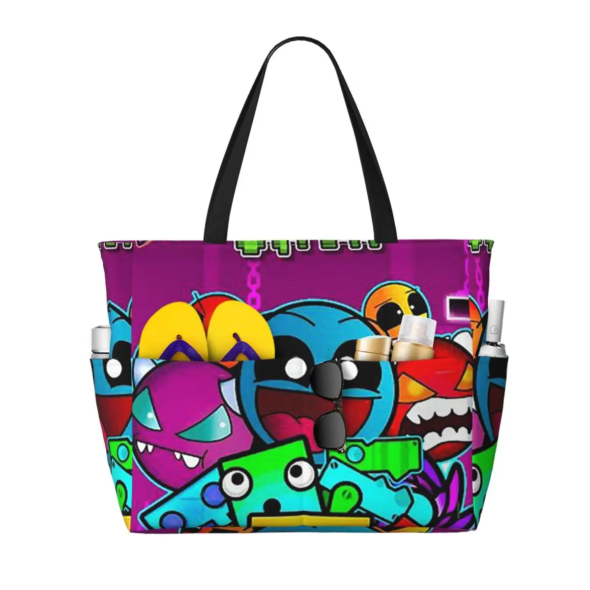 Yoga Fitness Videos Free - Video Game Geometry Dash Beach Tote