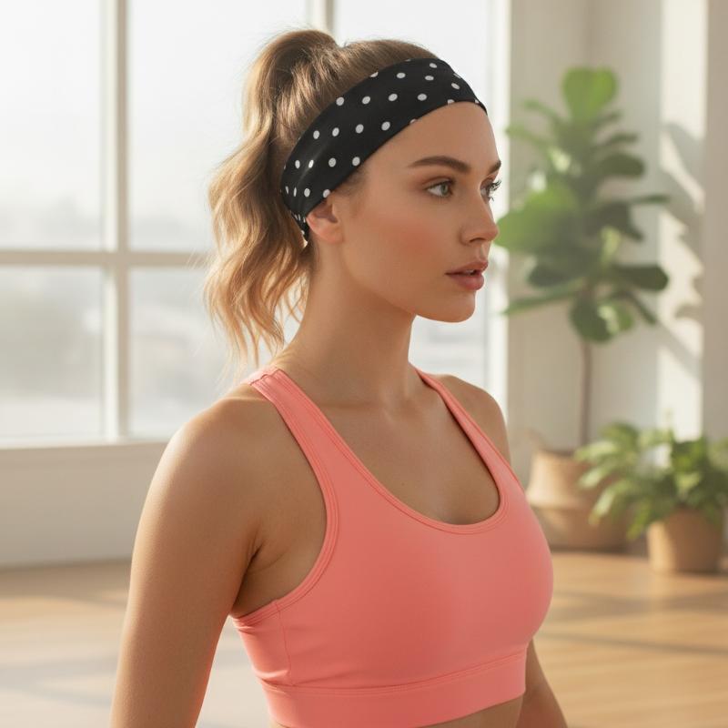 Polka Dot Yoga Elastic Headban - огляд і ціна J-Yoga Fitness