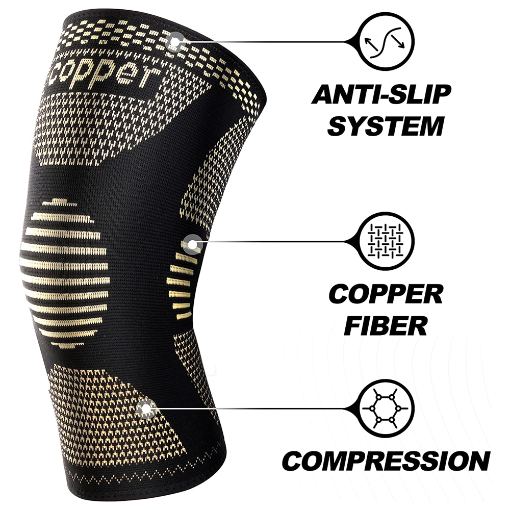 2Pcs Copper Knee Brace for Art - огляд і ціна Knee Sleeve Compression