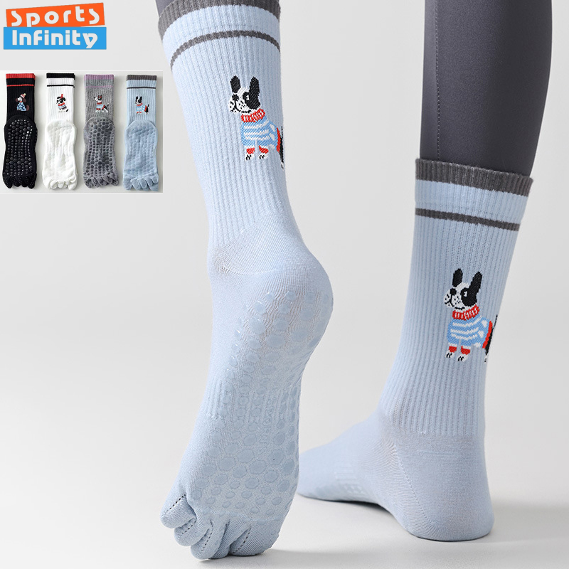 Cute Dog Print Yoga Socks Anti - огляд і ціна Yoga Fitness Workout